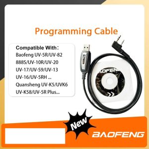 Baofeng BF-5RH 13Plus 17Plus V2 Quansheng UVK5 UVK6 5RPlus Programming Cable CD Software Radio Accessories