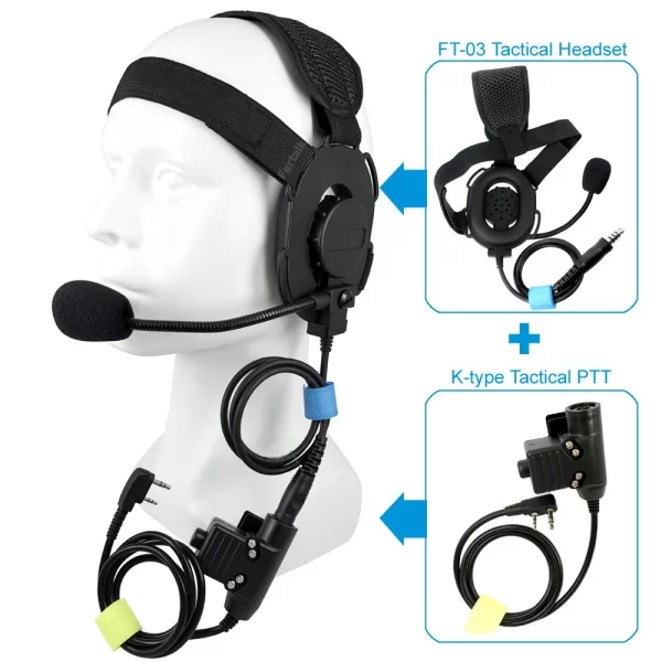 FT-03 Tactical Earpiece Mic U94 PTT K-Type Optional for Kenwood Baofeng Wouxun Radio Walkie Talkie Hunting Airsoft Earphone - Image 2