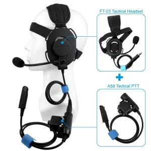 FT03 Tactical Headset U94 PTT for Baofeng BF-A58 UV-9R Plus BF-9700 GT-3WP UV-5S UV-XR Two way Radio Earphone