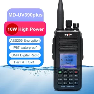 NEW 10W TYT MD-UV390 PLUS AES256 Encryption DMR Digital Radio IP67 Waterproof Dual Band 136-174&400-480mhz Walkie Talkie Long Range Radio