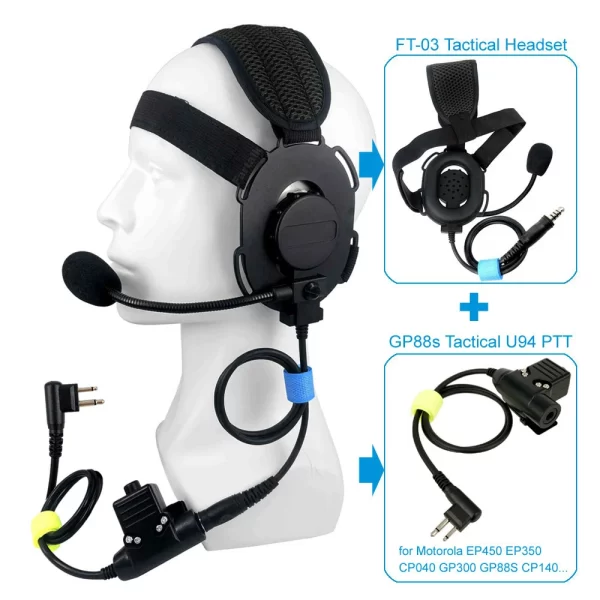 Tactical U94 PTT FT-03 Earphone Mic for Motorola EP450 EP350 CP040 GP300 GP88S CP140 CP160 Radio Headphone - Image 3