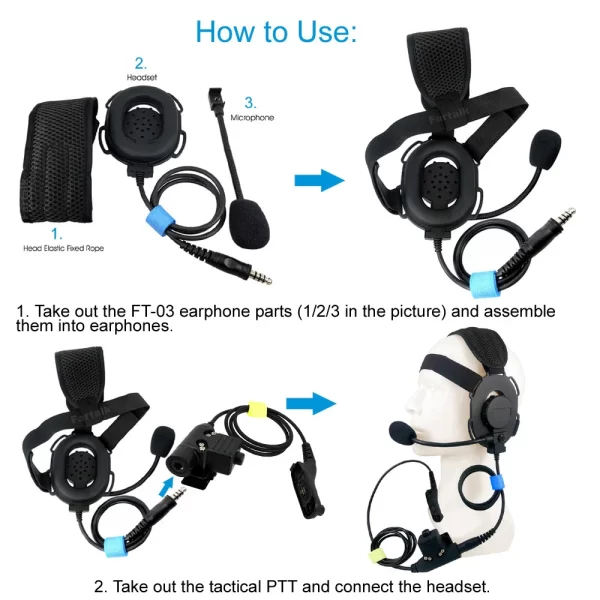 U94 PTT Tactical Earpiece Earphone for Motorola Radio XiR P8268 P8200 GP328D DP4400 DP4800 MTP850s APX4000 Walkie Talkie FT-03 - Image 4