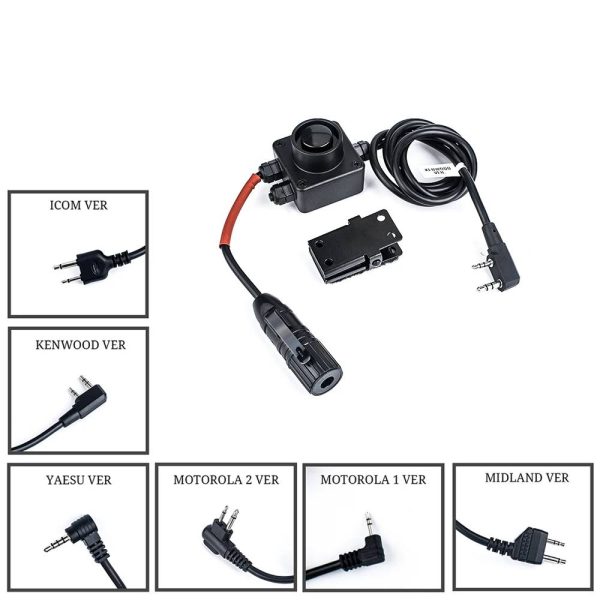 Military Tactical COMBAT PTT for ZTAC Series Headset for Kenwood Midland ICOM Yaseu Motorolar Shooting Military ZTAC Comtac Wakie Talkie