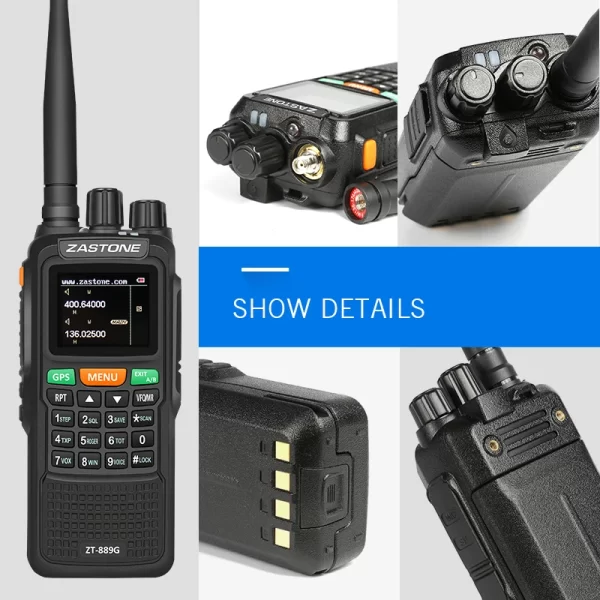 2PCS Zastone 889G GPS Walkie Talkie 10W 3000mAh Dual Band Two Way Radio Ham CB Radio Aviation Frequency AM 118-136MHZ RX - Image 5