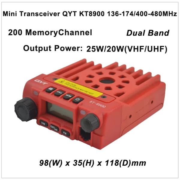 Red Mini Car Vehicle Radio QYT KT8900 136-174/400-480MHz two way radio Dual band Mobile Transceiver - Image 3
