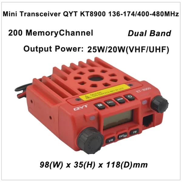 Red Mini Car Vehicle Radio QYT KT8900 136-174/400-480MHz two way radio Dual band Mobile Transceiver - Image 4