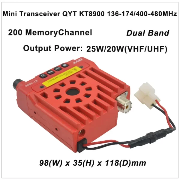 Red Mini Car Vehicle Radio QYT KT8900 136-174/400-480MHz two way radio Dual band Mobile Transceiver - Image 5