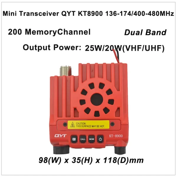 Red Mini Car Vehicle Radio QYT KT8900 136-174/400-480MHz two way radio Dual band Mobile Transceiver - Image 6