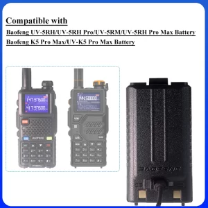 Baofeng UV-5RH Pro Walkie Talkie Battery Type-C USB C Charging 3800MAH BL-5RH DC 7.4V UV-5RM UV-K5 Pro Max Rechargeable Batteries