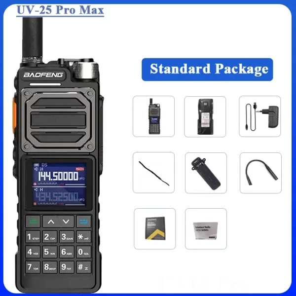 UV-25 Pro Max Baofeng Tactical Walkie Talkie 50KM 220-260mhz Type C FM High Capacity UV-25L Military Two Way Radios BF-X5 AR-152 - Image 5