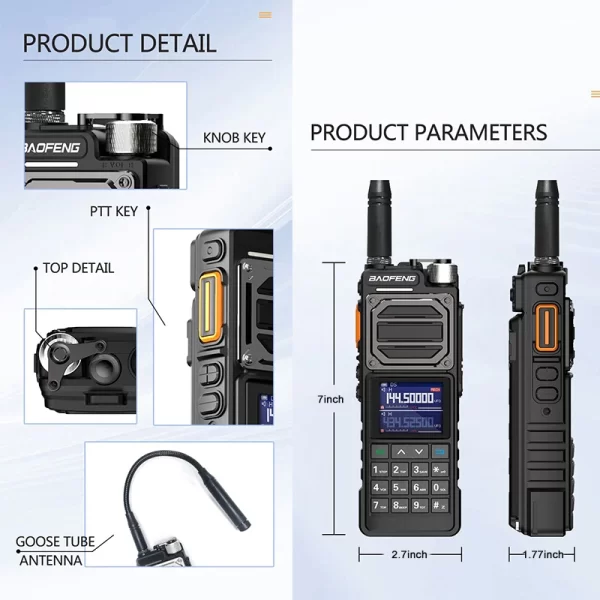 UV-25 Pro Max Baofeng Tactical Walkie Talkie 50KM 220-260mhz Type C FM High Capacity UV-25L Military Two Way Radios BF-X5 AR-152 - Image 6