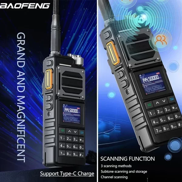 UV-25 Pro Max Baofeng Tactical Walkie Talkie 50KM 220-260mhz Type C FM High Capacity UV-25L Military Two Way Radios BF-X5 AR-152 - Image 2
