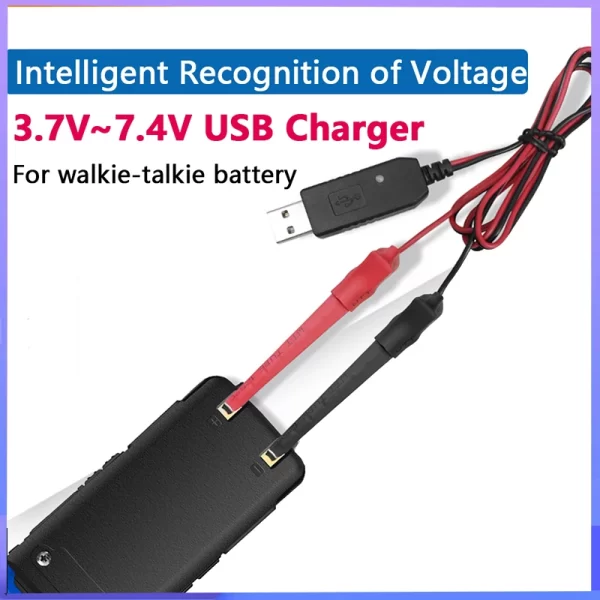 Universal Charger USB Cable 3.7-7.4V For Walkie Talkie Quansheng UV K5 K6 UV 5R Plus Baofeng UV 82 DM 1701 UV 17 Two Way Radio - Image 6