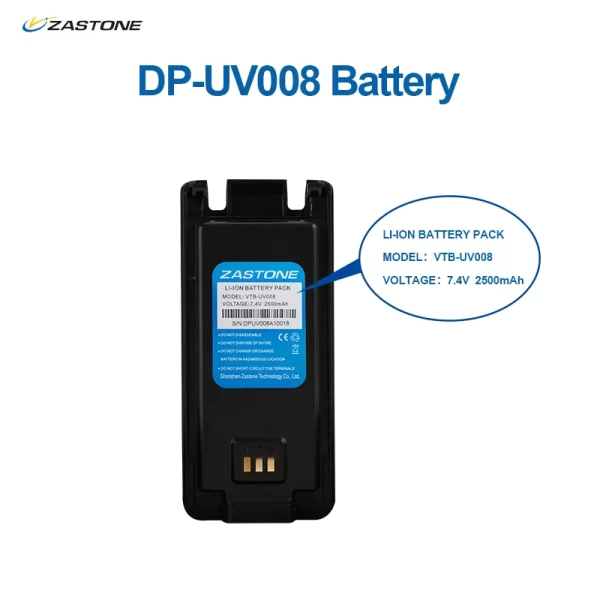 ZASTONE UV008 Battery Walkie Talkie 2500mAh Spare Battery Two Way Radio
