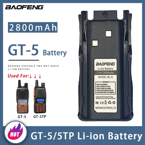 Spare Battery BAOFENG GT-5 GT-5TP Two way Radio Replacement Battery