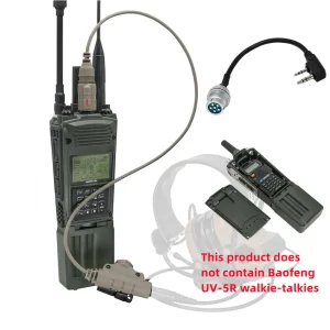Tactical PRC163 Yaesu Vertex Plug Harris Military Radio Dummy Virtual Box PRC 163 for Yaesu VX-6R VX-7R for Tactical Ptt 6 Pin