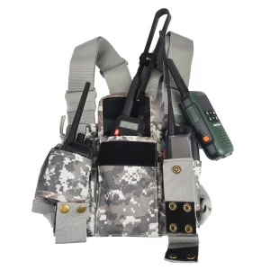 Camouflage CS Tactics Chest Harness Front Pack Pouch Holster Vest Rig Radio Walkie Talkie Rescue Essentials