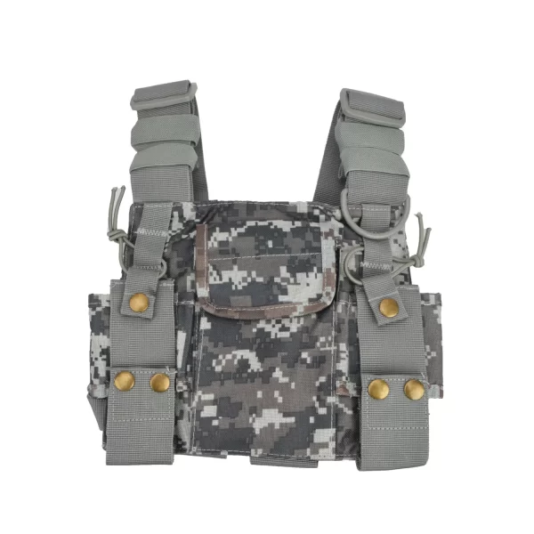Camouflage CS Tactics Chest Harness Front Pack Pouch Holster Vest Rig Radio Walkie Talkie Rescue Essentials - Image 2