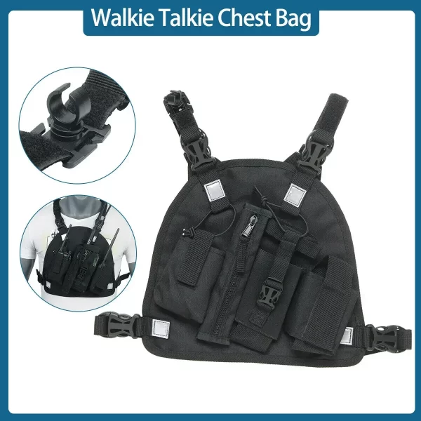 Walkie Talkie Chest Pocket Bags Pack Harness Backpack Holster Walkie Talkie Carry Case for All radios PT09
