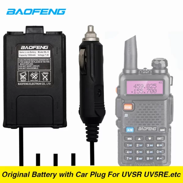Baofeng UV-5R Car Charger Walkie Talkie Battery Portable Radio Car Charge Adapter for Walkie Talkie UV5R BF-F8 - Image 2