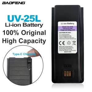 BAOFENG UV-25L Walkie Talkie Battery Type-C Charge BL-UV25 Spare Batteries