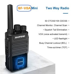 Baofeng BF-V8A Walkie Talkie UHF 400-470MHZ Mini Radio  Two Way Radio Handheld Portable Receiver VOX Function
