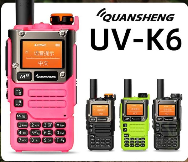 6Colors Rose Red Quansheng UV-K6 Green Newest Two Way Radios