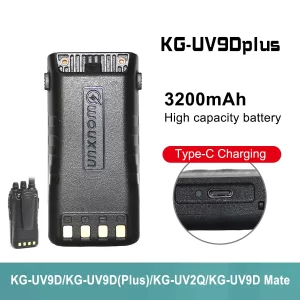 Wouxun KG-UV9D Plus Replacement Battery Type-C Charging