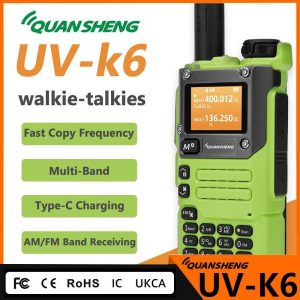 5pcs/lot 5W Green UV-K6 Quansheng Portable Walkie Talkie