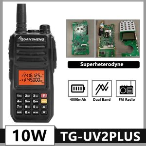 2pcs New Upgraded QuanSheng TG-UV2 Plus 10W Walkie Talkie