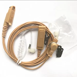Beige Flesh Color Covert Acoustic Tube Earpiece Headset Mic for Motorola GP328Plus GP344 GP388 GP688 Two Way Radio