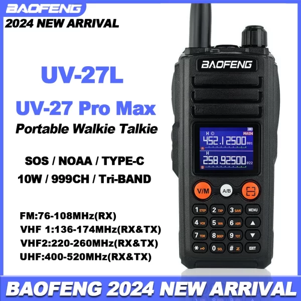 BAOFENG Walkie Talkie UV-27L Newest Tri-Band Portable Two Way Radios