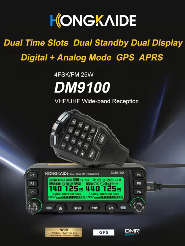 DM9100 Dual Band 25W Digital Analog GPS APRS Car Mobile Transceiver - Image 2