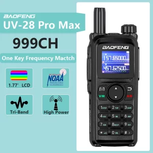 UV-28 Pro Max Baofeng UV 28 Walkie Talkies 5-10km 10W Tri Band USB C Charging NOAA 999CH UV-28L Long Range FM Ham Two Way Radio