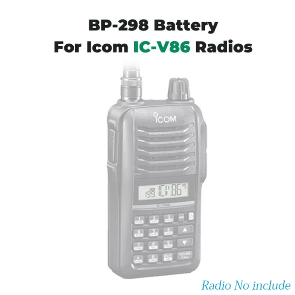 BP-298 Li-ion Battery for Icom IC-V86 Two Way Radio Replacement Battery with Belt Clip - Image 3