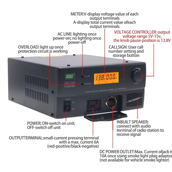 10th Generation QJE PS30SWX radio communication power supply DC5-15V 30A base station switching power supply - Image 3