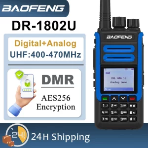 Baofeng Walkie Talkie DR-1802U DMR Radio Advanced AES256 Encryption 2200mah 1024 Channel UHF 400-470MHZ Long Range Walkie Talkie