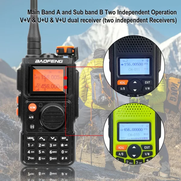 Baofeng K6 2M 70CM Air Band VHF UHF Dual Wait Multi-Band Wireless Frequency Copy Noise Cancellation 999Ch FM Amateur Radio - Image 5
