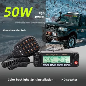 WICJIE FT-7800 Vehicle Mounted Mobile Radio 50W high-power UV Dual Band Self Driving Tour outdoor