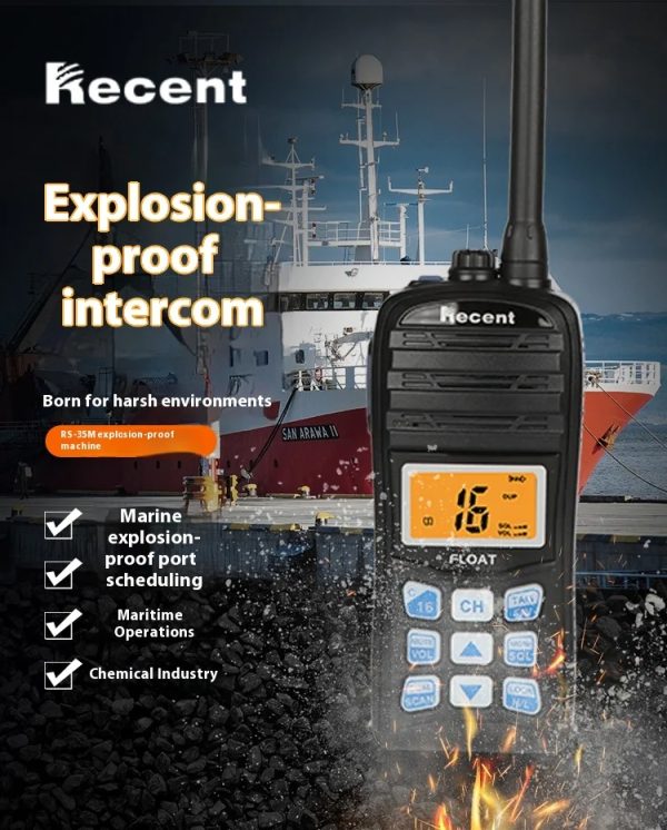 Recent RS-35ME ATEX Explosion-proof Walkie Talkie 5W VHF Marine Radio 156-163MHz Handheld Transceiver for Ships
