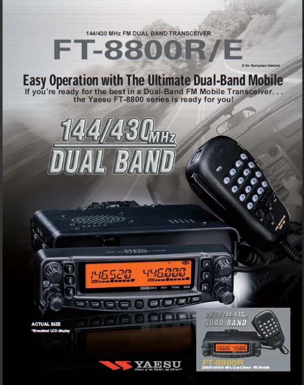 YAESU FT-8800R  144/430 MHz Dual Band FM Transceiver