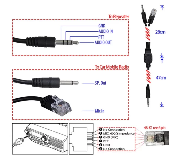 Cheap 48-K1 Repeater Controller cable for Kenwood MOBILE Radio - Image 2