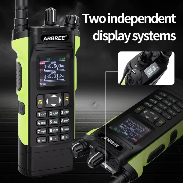 ABBREE AR-8000 Air Band 12W Walkie Talkie Dual PTT Dual Display High Power Wireless Copy Frequency Type-c Handheld Ham Radio - Image 3