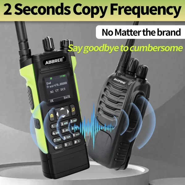 ABBREE AR-8000 Air Band 12W Walkie Talkie Dual PTT Dual Display High Power Wireless Copy Frequency Type-c Handheld Ham Radio - Image 4