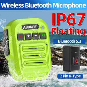 ABBREE Walkie Talkie Bluetooth Wireless Speaker Mic For Baofeng UV-5R UV-5RH UV-21 PRO V2 Quansheng UV-K5 (8) UV-K6 Ham Radio