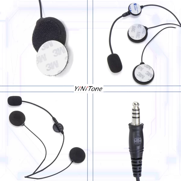 Helmet earphone For Kenwood BAOFENG UV5R Ham Two Way Radio with Boom Mic Civilian Wired 7.1mm Plug NATO Motorcycle Headset - Image 6