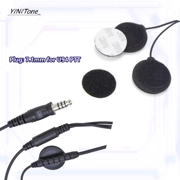 Helmet earphone For Kenwood BAOFENG UV5R Ham Two Way Radio with Boom Mic Civilian Wired 7.1mm Plug NATO Motorcycle Headset - Image 4
