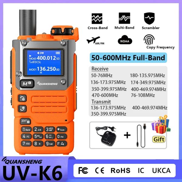 Army Green Quansheng UV-K6 Yellow UV-K58 Handheld Two way Radio - Image 4