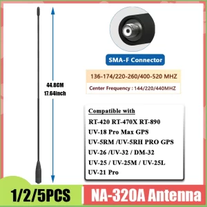 Nagoya NA-320A Handheld Radio Antenna SMA-Female Original Tri Band Antenna 144/220/440MHz Long Distance Enhance Signal For Baofeng UV-26/UV-5RH Pro GPS/UV-25M/UV-32...