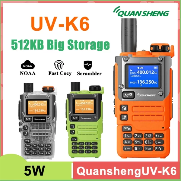 New 512KB Big Storage UV-K6 Quansheng Walkie Talkie